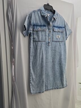 Calvin Klein Kid's Light Wash Denim Dress